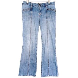 GAP Mid-rise vintage medium washed straight leg bootcut jeans - Blue